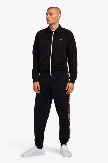 Fred Perry Reverse Panel Track Miesten Takki Mustat | FI 1812GSOL
